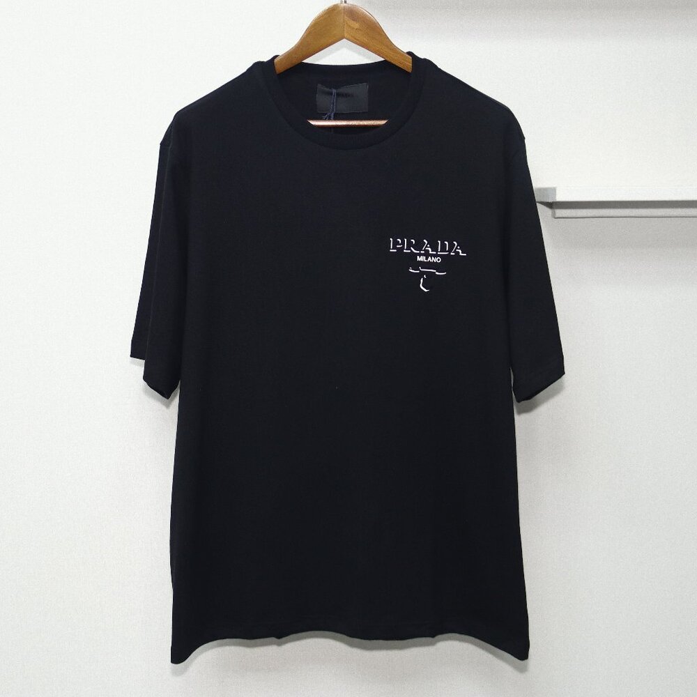 Prada three-dimensional embroidered logo short sleeves